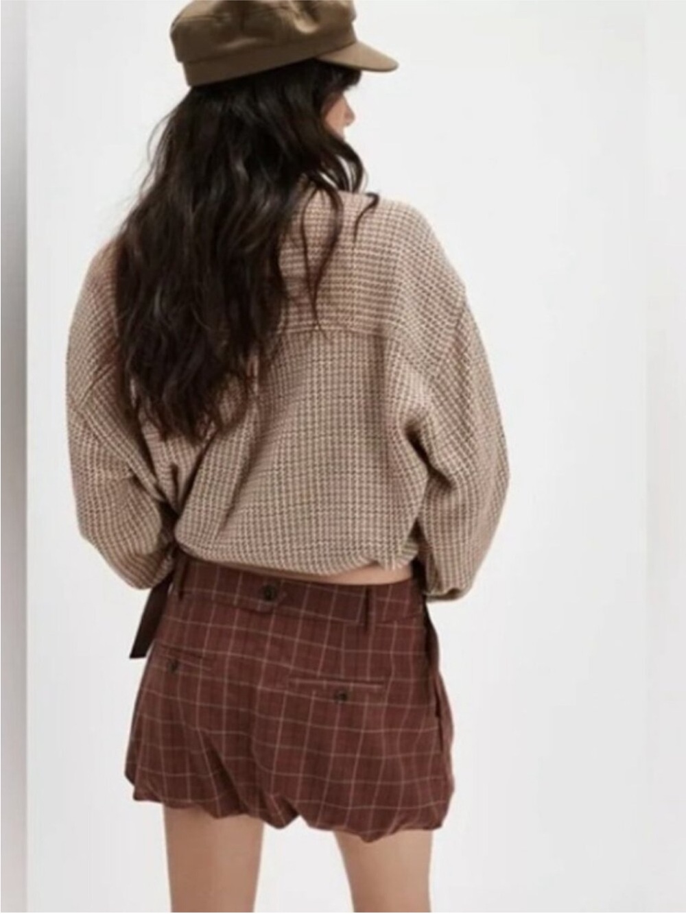 Free People Saturn Bubble Plaid Mini Skirt size 4